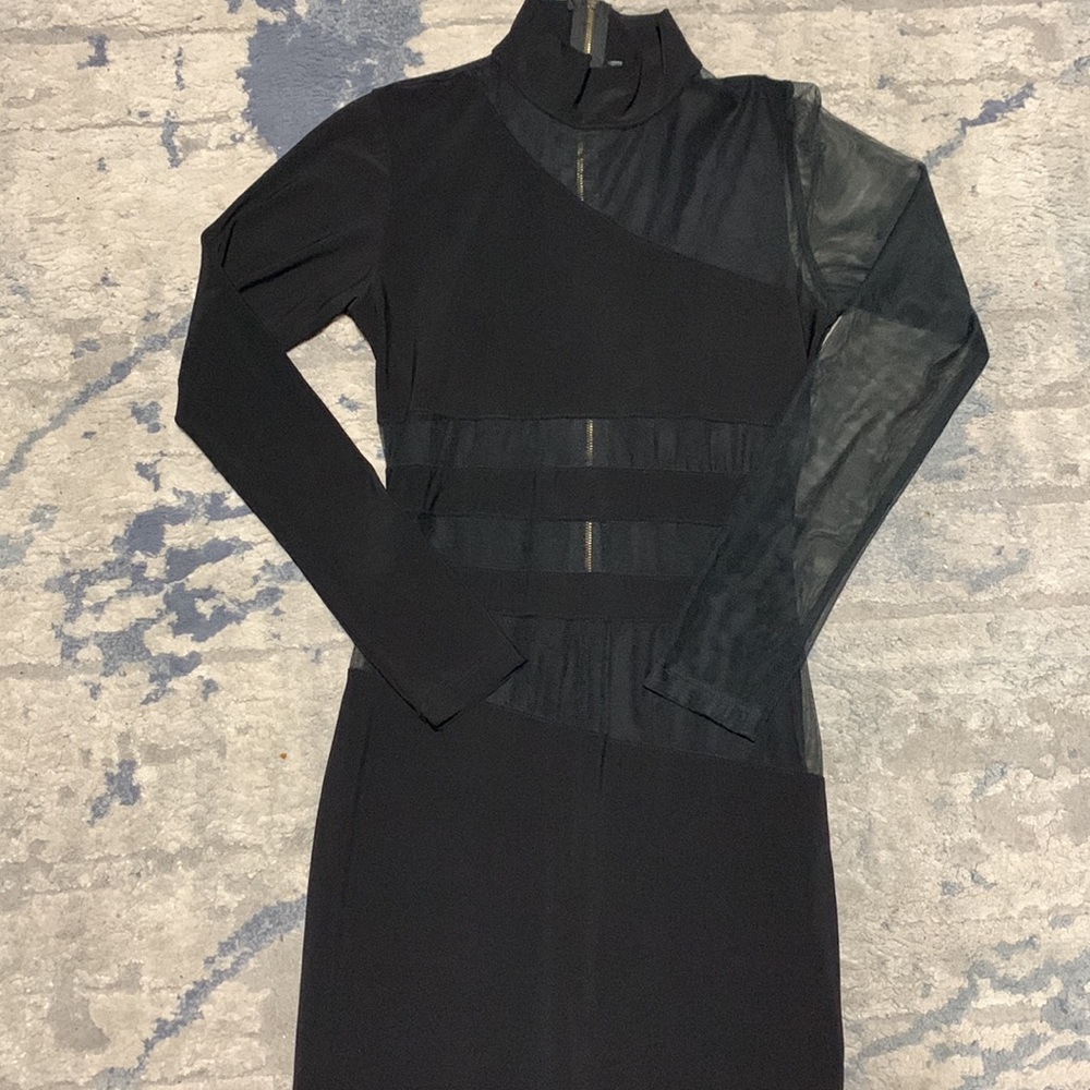 Black and Mesh Bodycon Dress